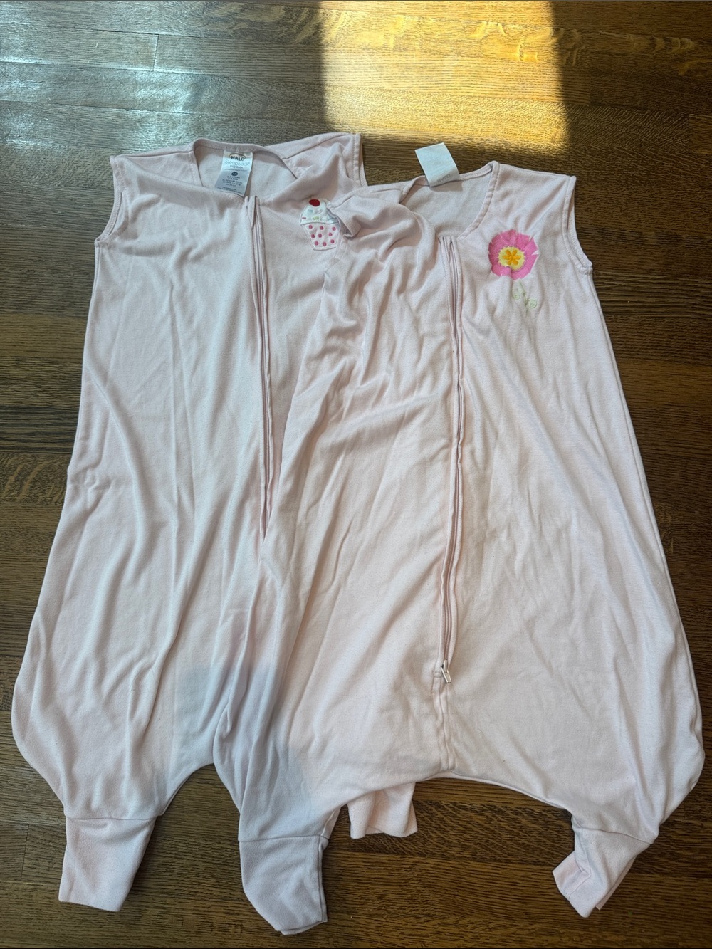 Pink Floral Girls' Sleep Sack Pajamas with Front Zipper